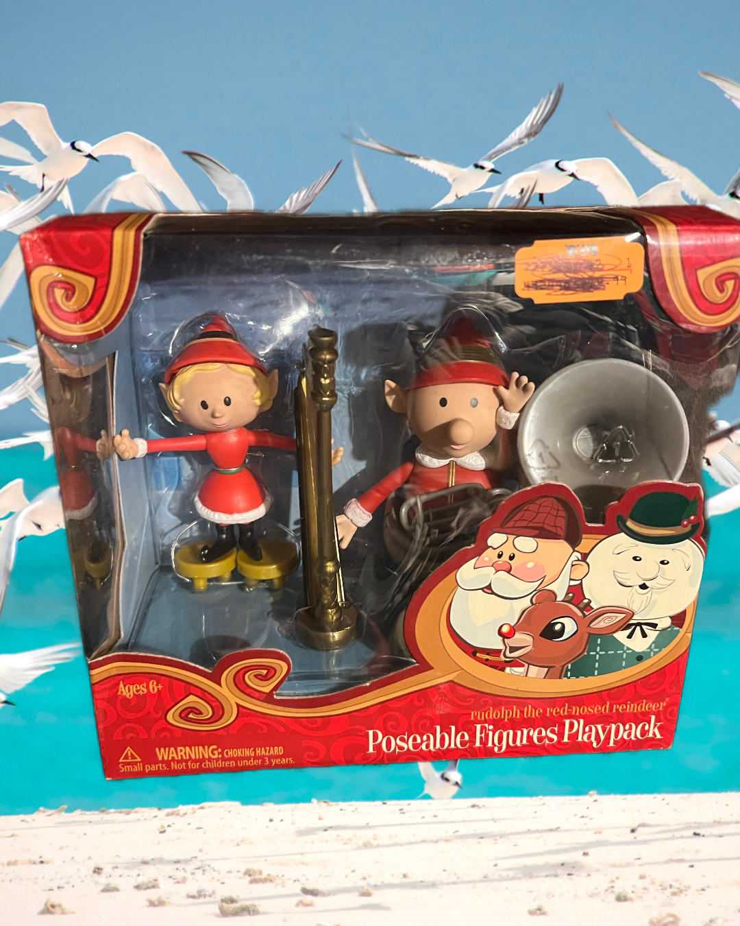 Rudolph Island of Misfit toys Elf ActionFigure set Never opened in original Box