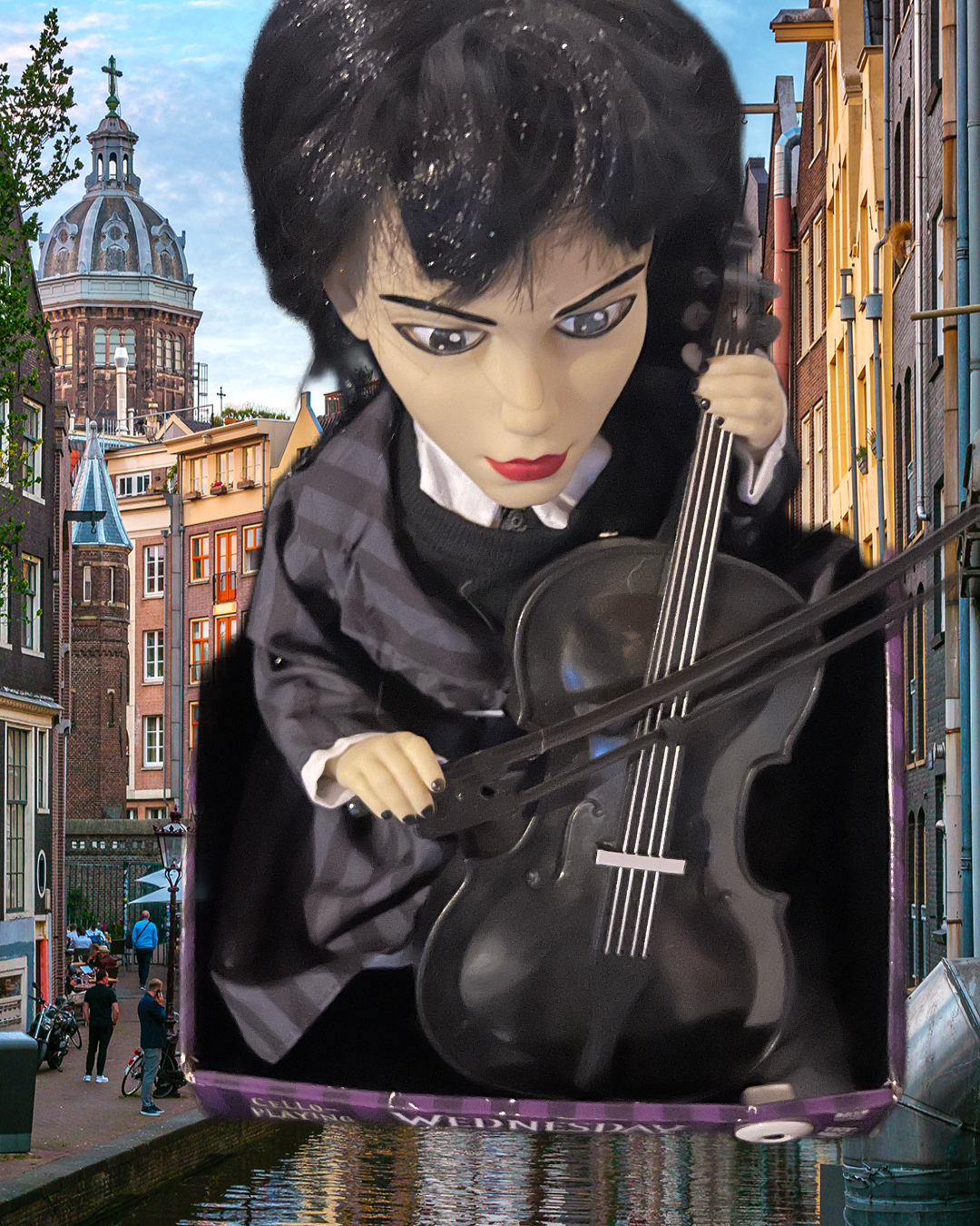 Animated Wednesday cello playing Doll New in Original Box