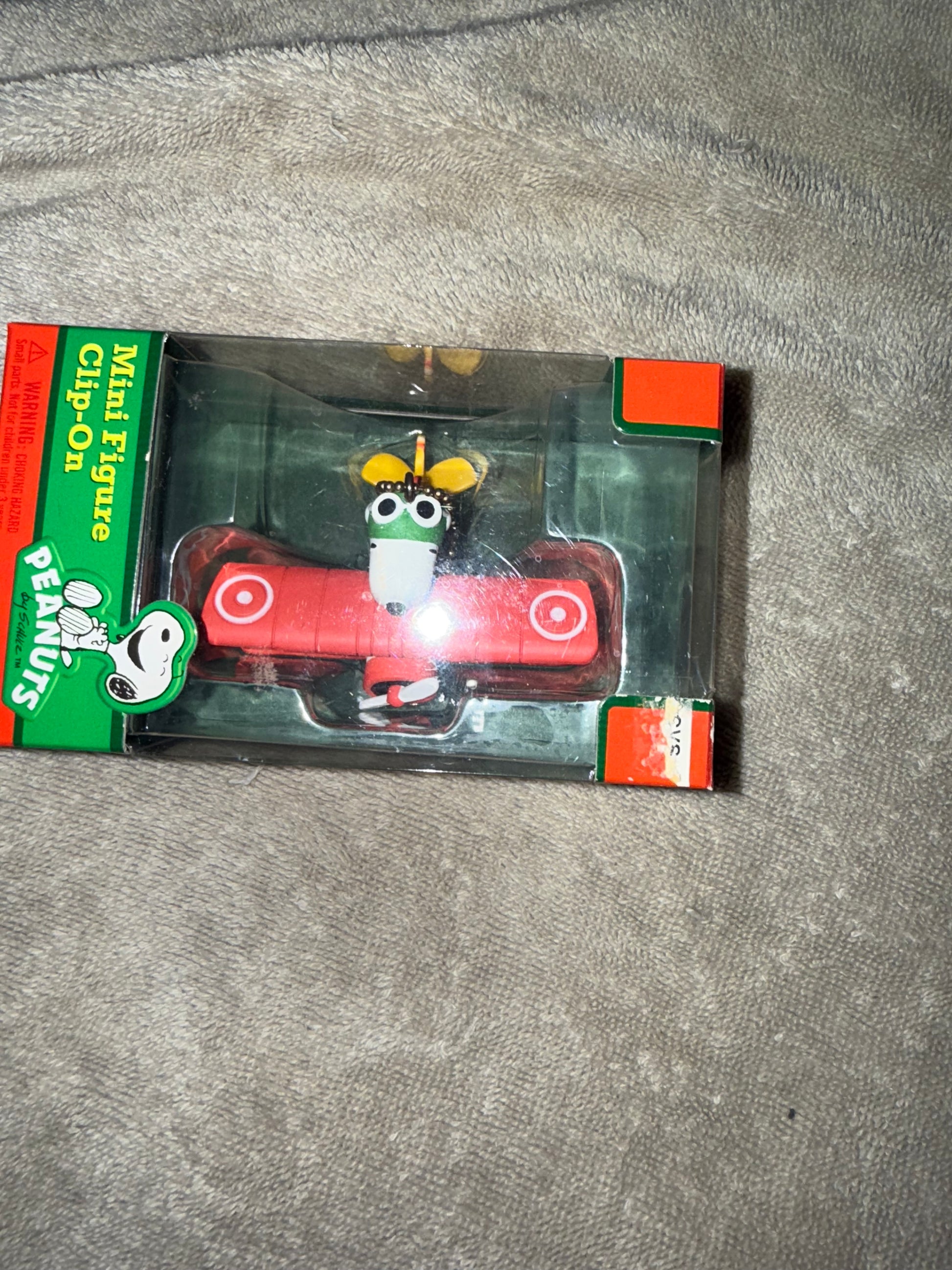 Peanuts Gang Rare Snoopy Flying Ace in plane Ornament Vintage Never Opened Red One Very Rare